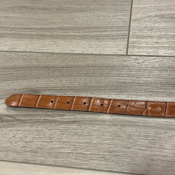 Montblanc Tan Leather Crocodile Belt Men’s Rectangular Pin Buckle 44” READ - Picture 5 of 7